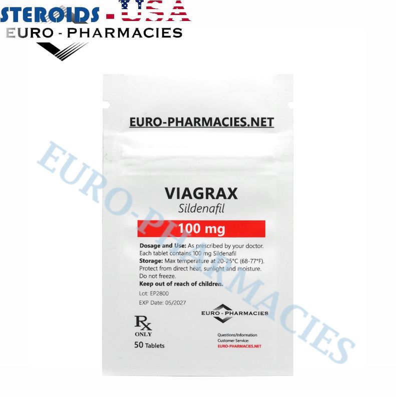 Saco contendo 50 comprimidos de Viagrax (Sildenafil) (100mg/tab) da Euro-Farmácias
